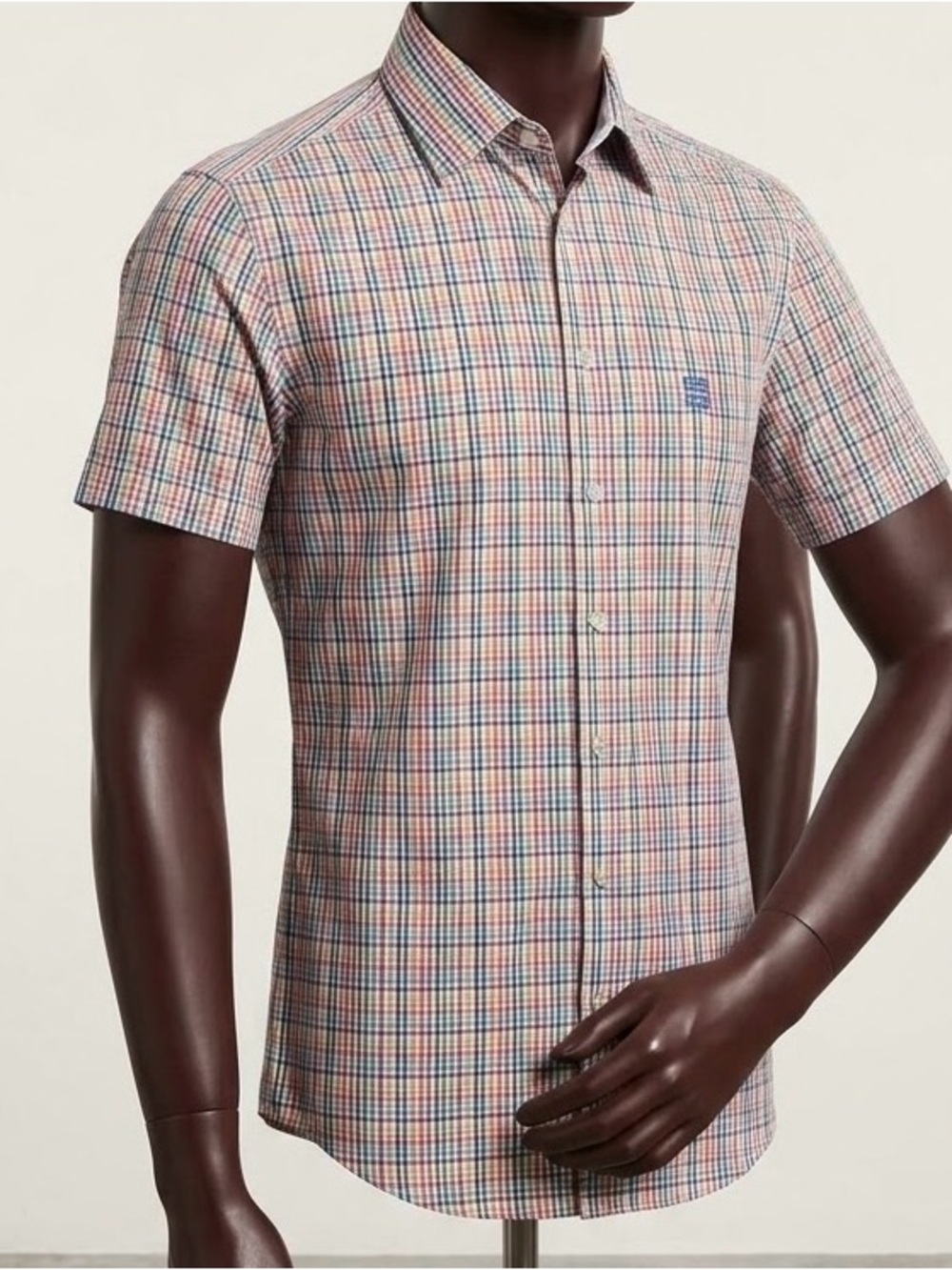 Givenchy Multicolor Plaid Short-Sleeve Button-Down Shirt
